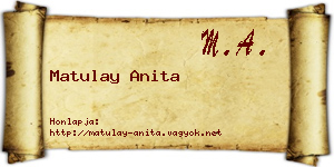 Matulay Anita névjegykártya